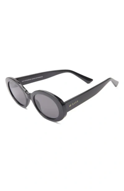 Diff Delaney 52mm Oval Sunglasses In Black Grey