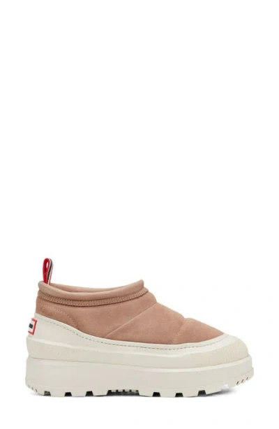 Hunter Askern Waterproof Suede Platform Bootie In White