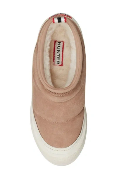 Hunter Askern Waterproof Suede Platform Bootie In White