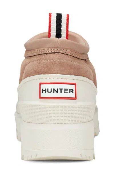 Hunter Askern Waterproof Suede Platform Bootie In White