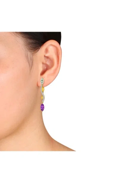 Delmar Drop Earrings In Multi/ Amethyst