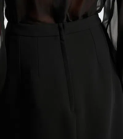 Dolce & Gabbana Front-slit Wool Midi Skirt In Nero