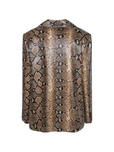 Ermanno Firenze Snake-print Single-breasted Blazer In Multi