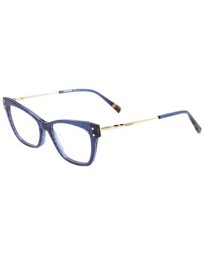 Missoni Ladies Blue Rectangular Eyeglass Frames Mis-0045-pjp In Blue