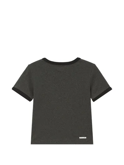 Izzue Logo-print Ringer T-shirt In Gray