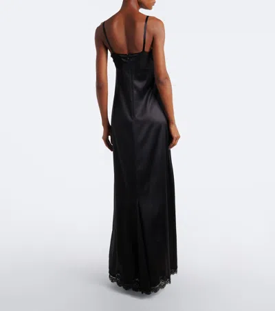 Dolce & Gabbana Robe Mit Spitze In Black