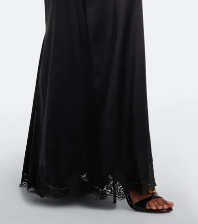 Dolce & Gabbana Robe Mit Spitze In Black