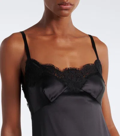 Dolce & Gabbana Robe Mit Spitze In Black