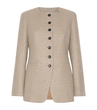 Max Mara Mxmfalla Cashmere Jacket In Beige