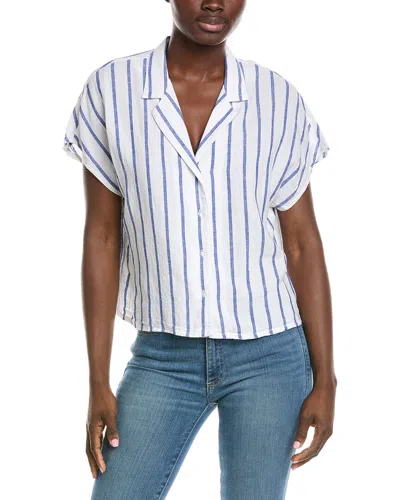 Z Supply Parallel Button Down Linen-blend Top In White
