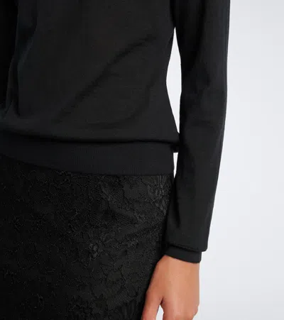 Dolce & Gabbana Verzierter Polopullover Aus Kaschmir In Black
