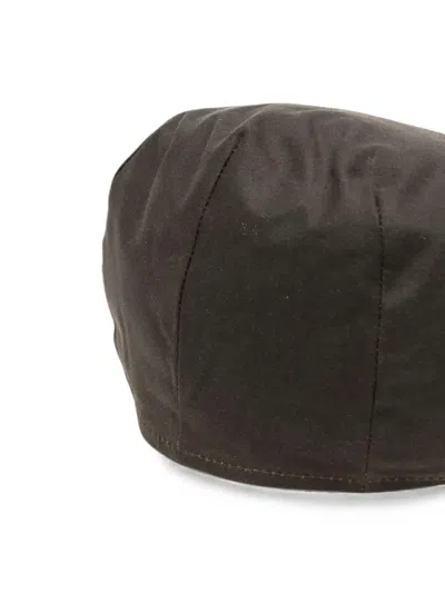 Barbour Cheviot Waxed Flat Cap In Gray