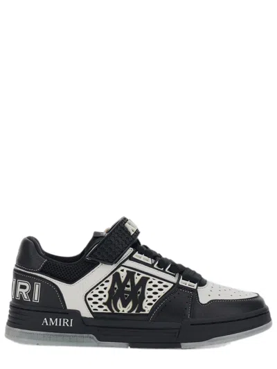 Amiri Perforated Leather Sneaker With Hook-and-loop Closure In Multi