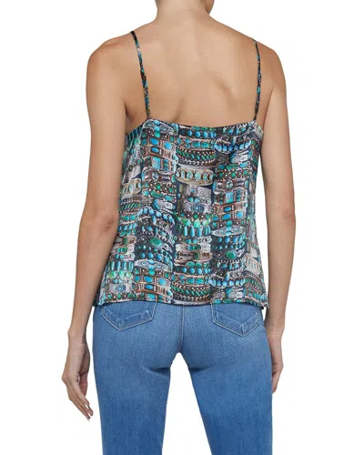 L'agence Lagence Jane Spaghetti Strap Silk Top In Multi