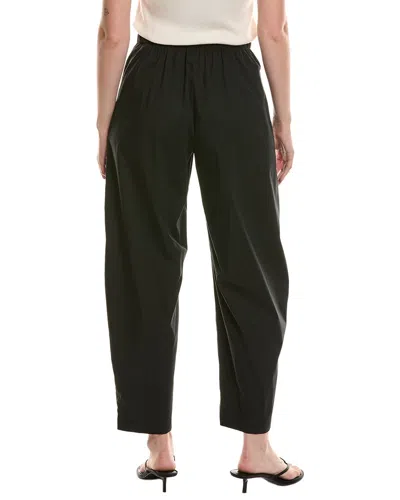 Anne Klein Pull-on Barrel Leg Poplin Pant In Black