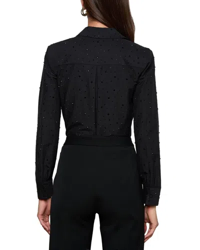 L'agence Ellery Crystal Poplin Shirt In Black