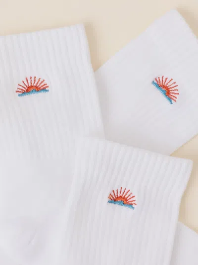 Faherty Everyday Ankle 3 Pack Sock In White