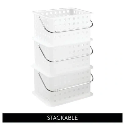 Idesign Small Stackable Shower Basket In White