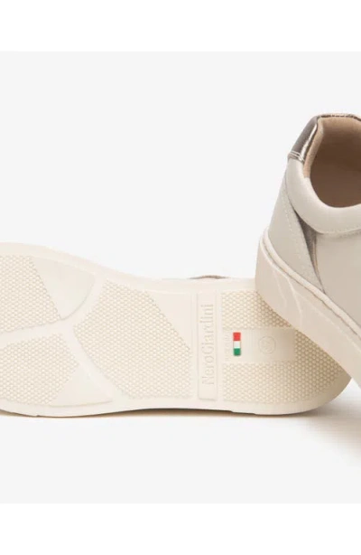 Nerogiardini Low Top Side Zip Sneaker In Neutral