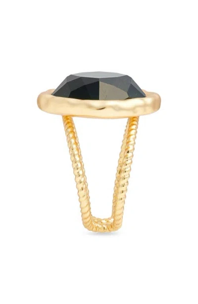 Karine Sultan Bezel Set Crystal Ring In Multi