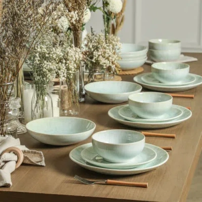 Stone Lain Riley 16pc Dinnerware Set In Green