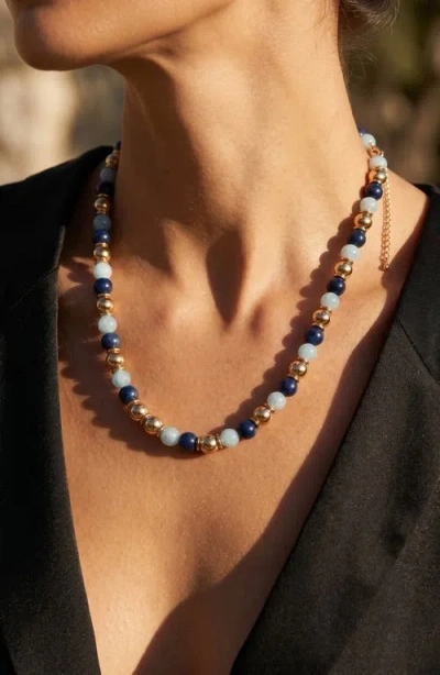 Macrae & Co . Gilded Beaded Necklace In Multi