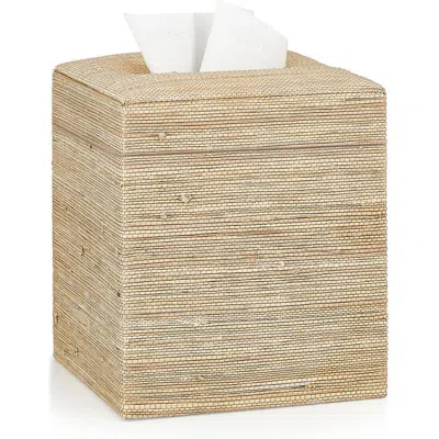 Labrazel Araba Raffia Tissue Box Cover In Brown
