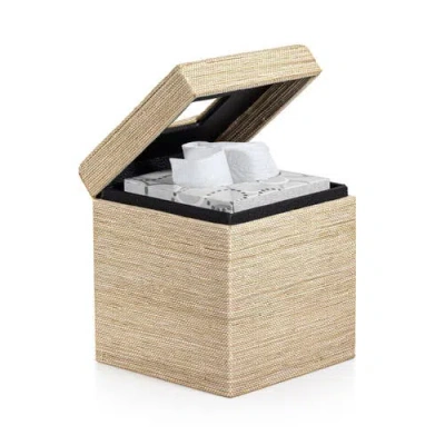 Labrazel Araba Raffia Tissue Box Cover In Brown
