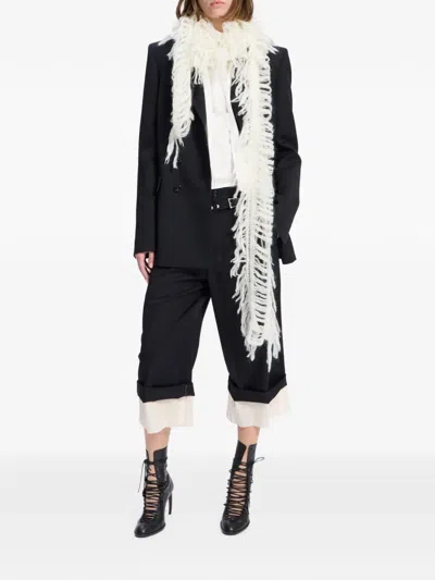 Ann Demeulemeester 브러시드 니트 스카프 In Neutral