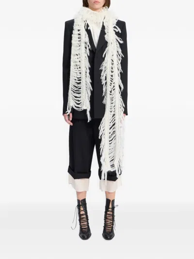 Ann Demeulemeester 브러시드 니트 스카프 In Neutral