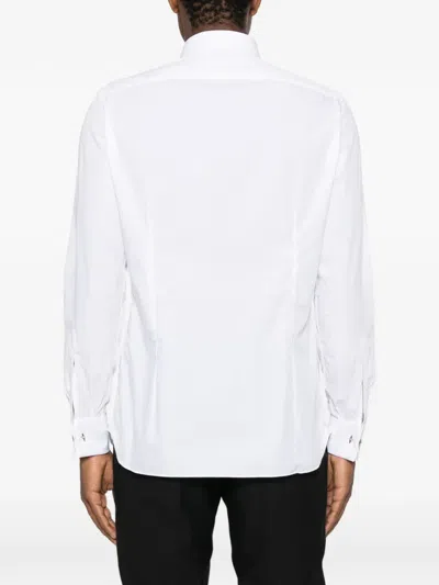Truzzi 플리츠 빕 셔츠 In White