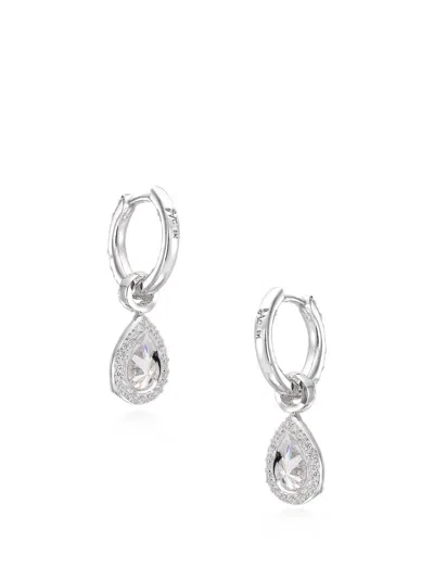 Anabela Chan 랩그로운 다이아몬드 페어 후프 이어링 In Silver