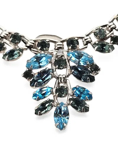 Madison 라인스톤 장식 체인 네크리스 In Blue