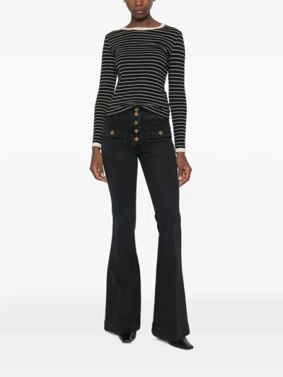 Seafarer Button-up Flared Jeans In Black