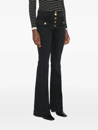 Seafarer Button-up Flared Jeans In Black