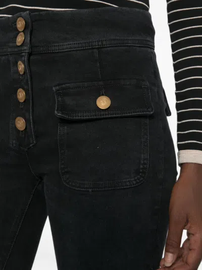 Seafarer Button-up Flared Jeans In Black
