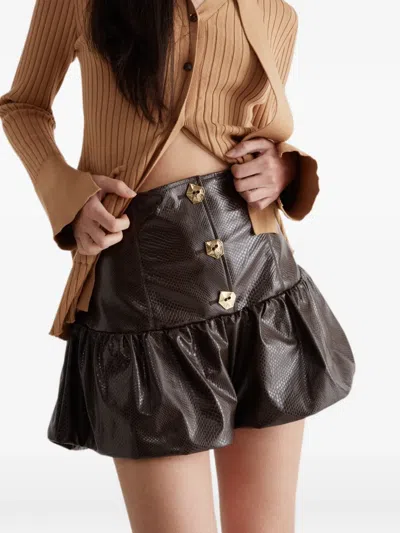 Violante Nessi 스네이크 이펙트 페플럼 쇼츠 In Brown
