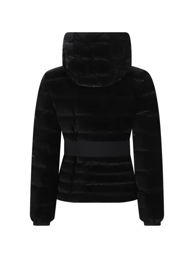 Moncler Gestuelle Belted Short Down Jacket In Black