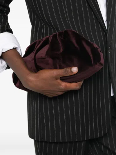Antonelli Ruched Clutch Bag In Brown