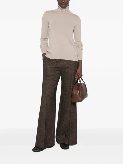 Sportmax Elbow-patch Roll-neck Knit In Neutral
