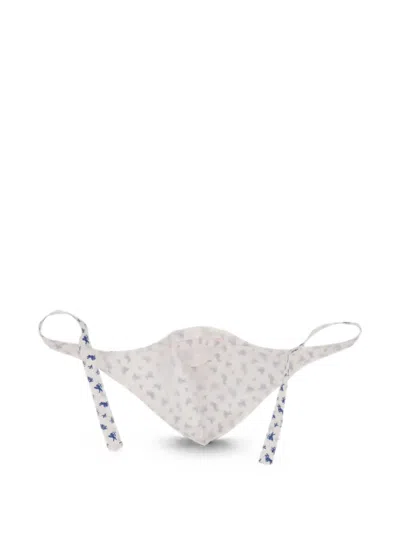 Isaia Patterned Face Mask In White