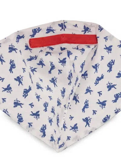 Isaia Patterned Face Mask In White