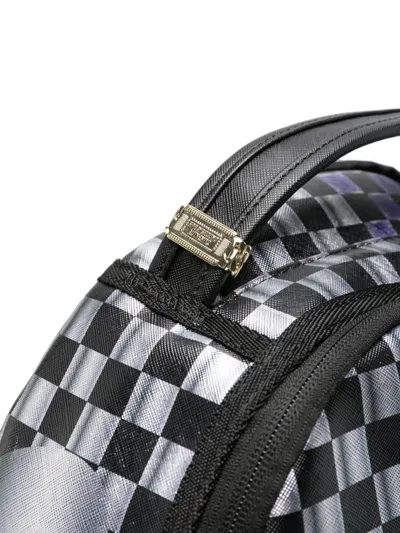 Sprayground Checkered Shark-print Backpack In Blue
