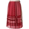 SACAI scarf print pleated skirt,1703132