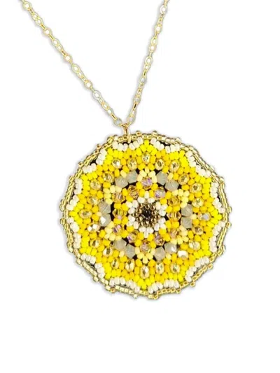 Madison 비즈 크리스털 장식 네크리스 In Gold
