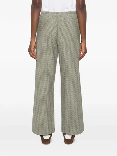 Niū Check-pattern Elasticated-waist Trousers In Gray