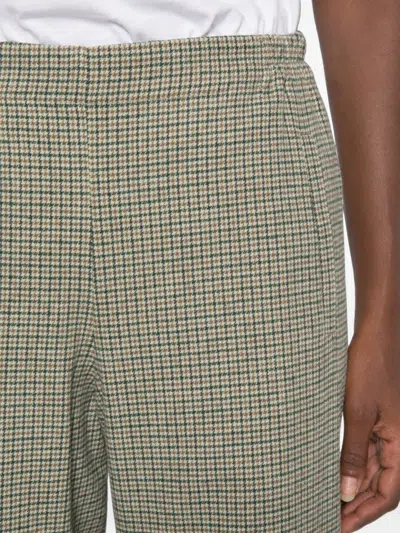 Niū Check-pattern Elasticated-waist Trousers In Gray