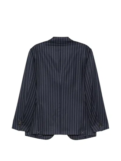 Corneliani Pinstripe-pattern Single-breasted Suit In 블루