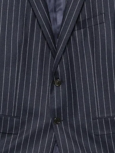Corneliani Pinstripe-pattern Single-breasted Suit In 블루