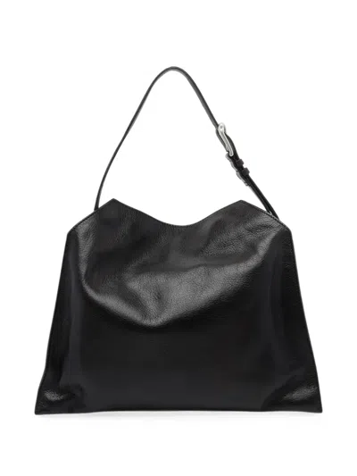 Orciani Trinity Soft Midi Shoulder Bag In Black